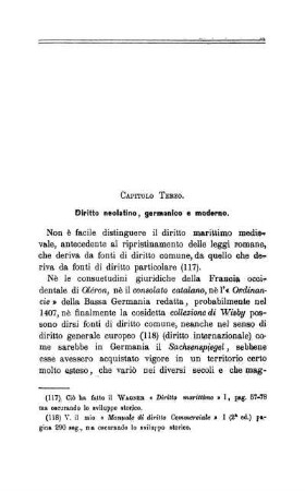Capitolo Terzo. Diritto neolatino, germanico e moderno.