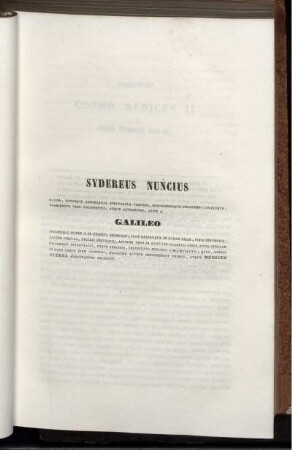 Sydereus Nuncius.