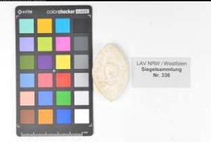 Siegler: Werl, Burgmannschaft Überlieferungsart: Nachbildung. Stoff: Gips Farbe: weiß Form: oval. Durchmesser: Art: Typ: Umschrift: