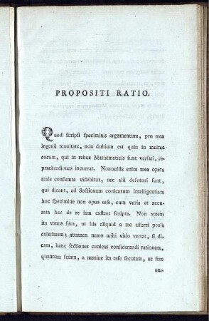 Propositi Ratio.