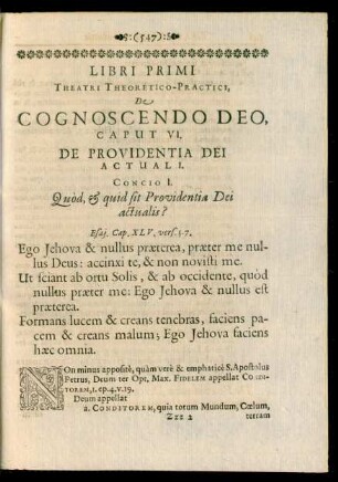 Caput VI. De Providentia Dei Actuali.