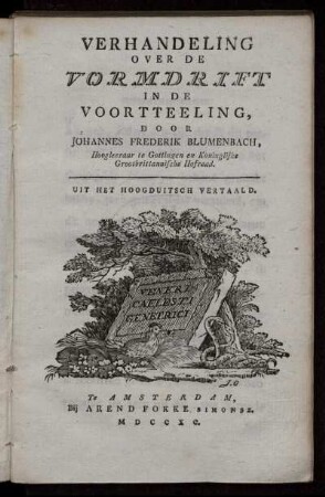 Verhandeling over de Vormdrift in de Voortteelling