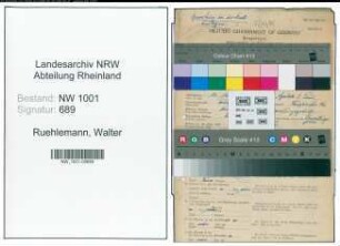 Entnazifizierung Walter Ruehlemann, geb. 15.12.1909 (Handlungsgehilfe)