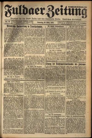 Erste Ausgabe vom Samstag, den 10. März 1928.