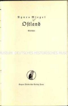 Gedichtband 'Ostland' von Agnes Miegel