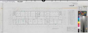 Münster (Münster) Portsmouth-Kaserne Block 6 Grundriß Erdgeschoß 1971 1 : 100 37 x 92 Pause Finanzbauamt Münster