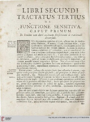 Caput Primum: In homine non dari animam sensitìvam à rationali diversam