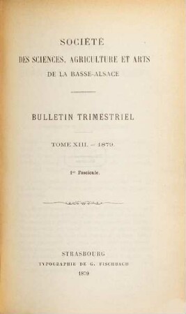 Bulletin mensuel. 13. 1879