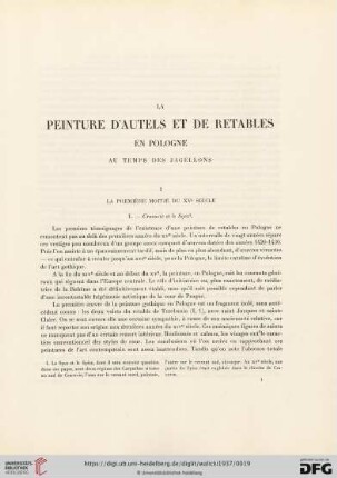 I. La première moitié du XVe siècle