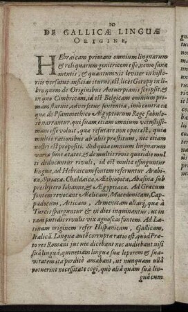 De Gallicae Linguae Origine