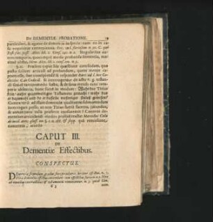 Caput III. De Dementiae Effectibus.