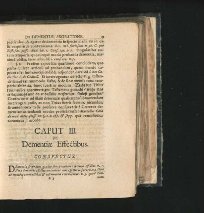 Caput III. De Dementiae Effectibus.