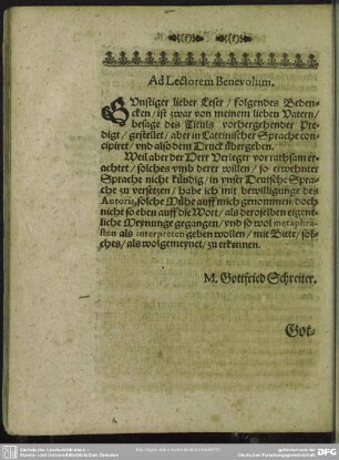 Ad Lectorem Benevolum