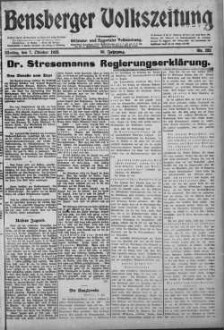 Bensberger Volkszeitung. 1907-1929