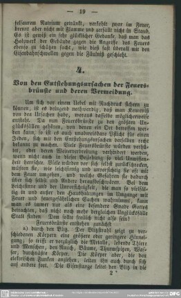 4. Von den Entstehungsursachen der Feuersbrünste und deren Vermeidung