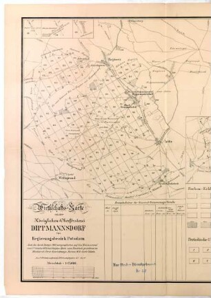 Wirtschaftskarte von der Königlichen Oberförsterei Dippmannsdorf-Klepzig