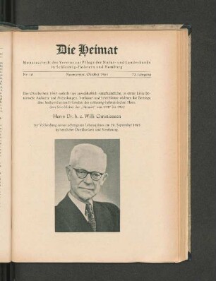 Nr. 10. Neumünster, Oktober 1965. 72. Jahrgang.