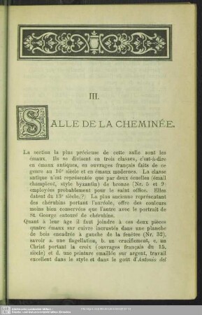 III. Salle De La Cheminée
