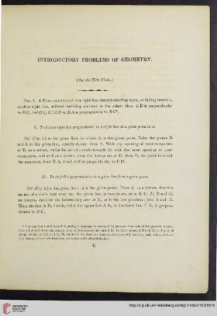 Introductory problems of geometry