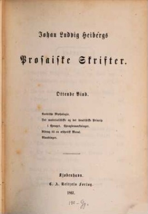 Johan Ludvig Heibergs prosaiske skrifter, 8. Nordische Mythologie