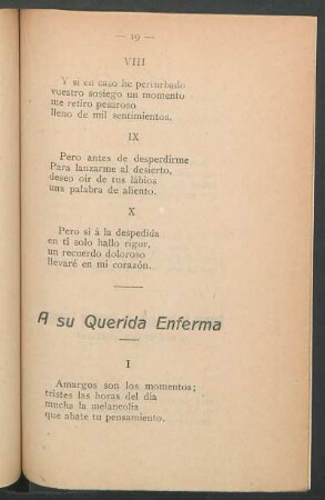 A su querida enferma