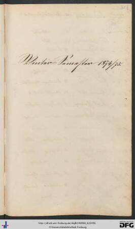 [fol. 418] Wintersemester 1874/75