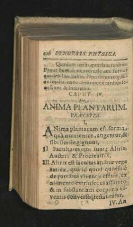 Caput IV. De Anima Plantarum.