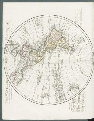 Tafel: [Karte:] Die westliche Halbkugel [...]