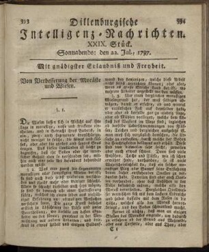 XXIX.Stück. Sonnabends: den 22. Jul. 1797.