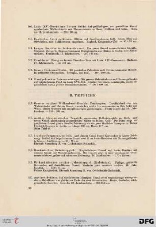 B. Teppiche (Nr. 315-328)