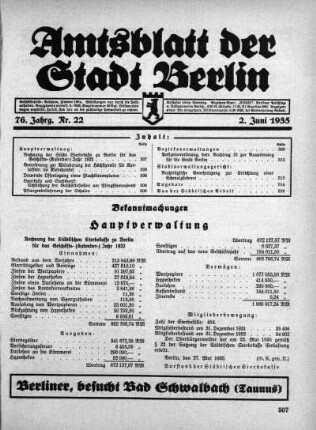 1935,22: Nr. 22, 2. Juni 1935