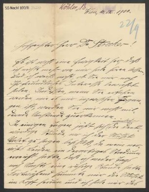 Brief an Ludwig Strecker  und B. Schott's Söhne : 04.09.1900