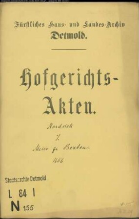 Nortzel, Magister Bernhard zu Herford gegen Meier Johann zu Bexten - Schuldforderung