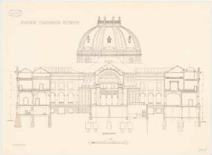 Kaiser-Friedrich-Museum auf der Museumsinsel, Berlin: Querschnitt 1:150