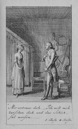 Illustration zu Schillers "Kabale und Liebe", Blatt 2 (1. Akt, 4. Szene)