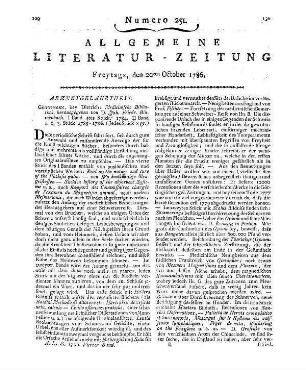 Medicinische Bibliothek. Bd. 1, St. 4; Bd. 2, St. 1-3. Hrsg. v. J. F. Blumenbach. Göttingen: Dieterich 1784-86
