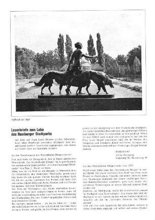 Leserbriefe zum Lobe des Hamburger Stadtparks