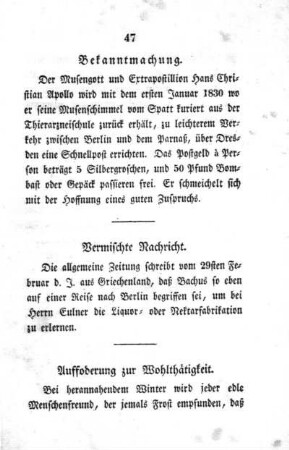 Vermischte Nachricht