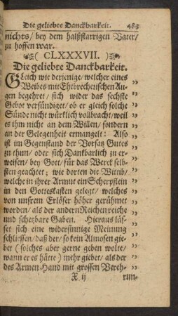 (CLXXXVII.) Die geliebte Danckbarkeit.