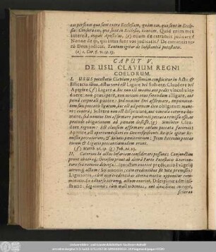 Caput V. De Usu Clavium Regni Coelorum.