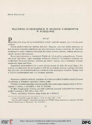 7: Plecionki staroegipskie w Muzeum Narodowym w Warszawie