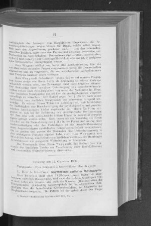 Sitzung am 12. Oktober 1909.