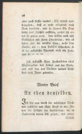 Vierter Brief. An eben denselben
