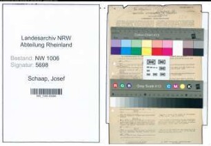 Entnazifizierung Josef Schaap , geb. 14.06.1900 (Schaffner)
