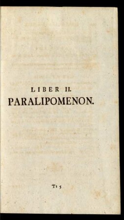 Liber II. Paralipomenon