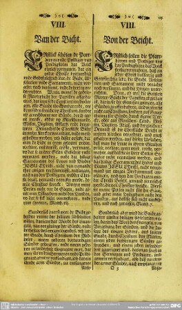 VIII. Von der Beicht