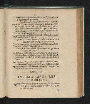 Caput XXI. De Imperio Circa Res Humani Iuris.