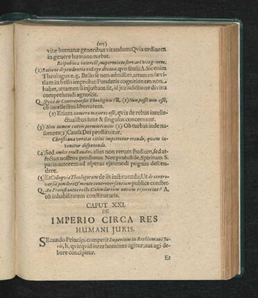 Caput XXI. De Imperio Circa Res Humani Iuris.