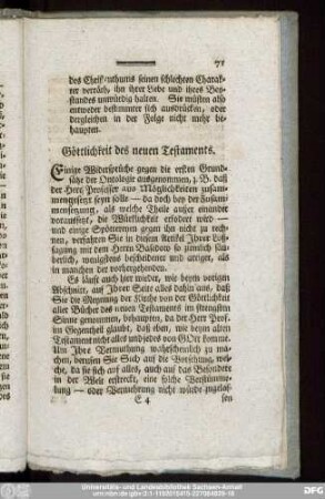Göttlichkeit des neuen Testaments.