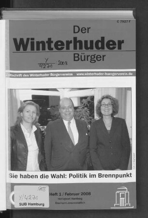 2008: Der Winterhuder Bürger : Mitteilungsbl. d. Winterhuder Bürgervereins von 1872 r.V